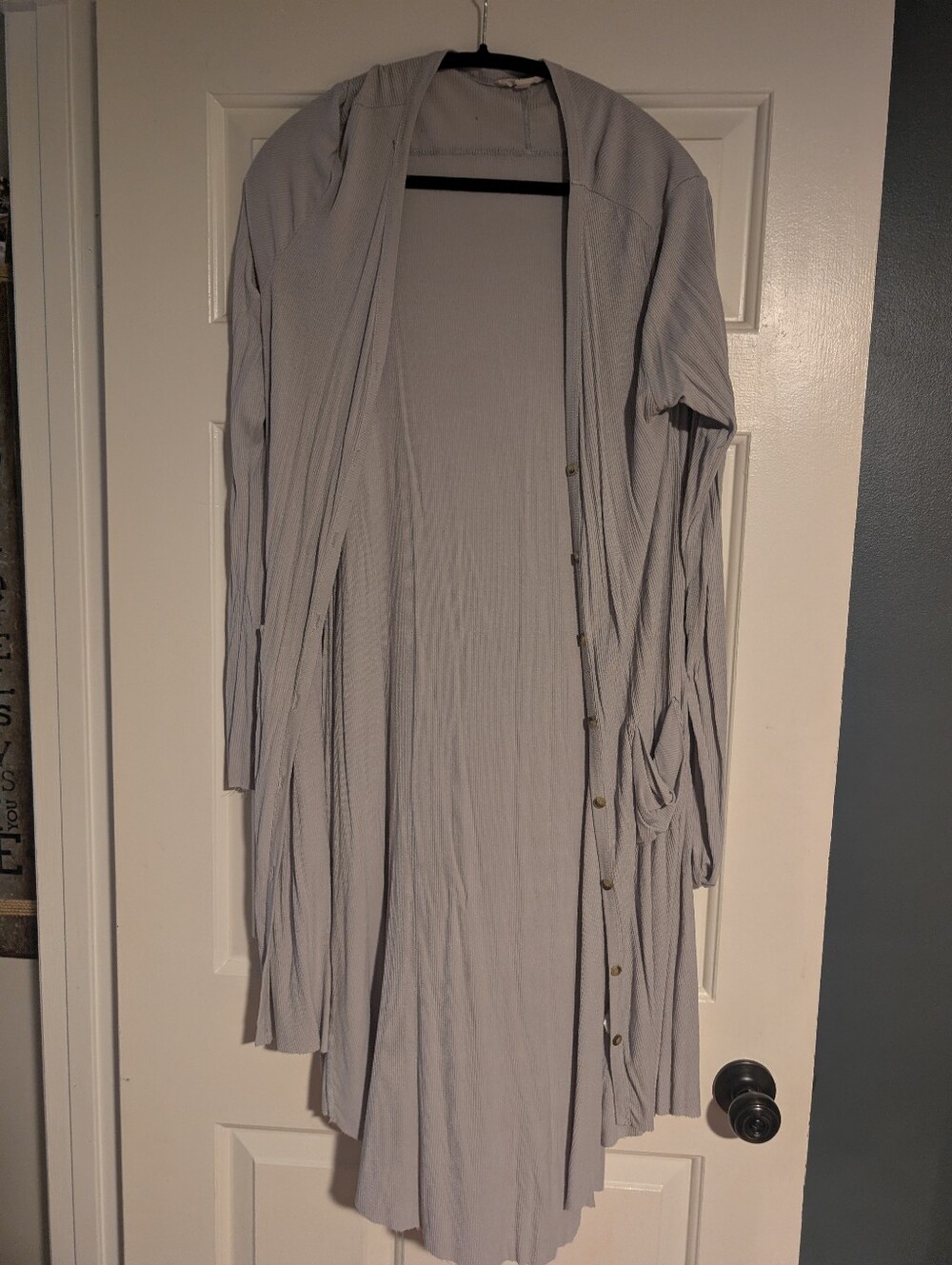 Light Gray Women’s Button-Front Cardigan